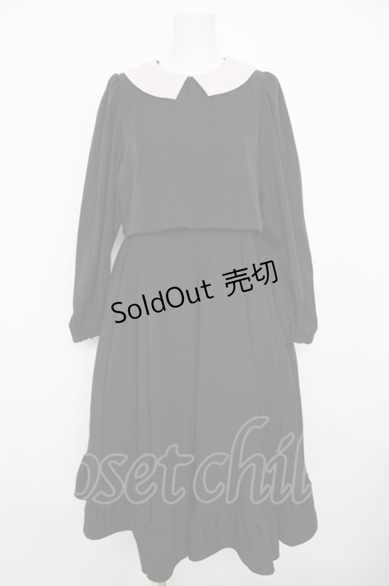 画像1: m petit by misako / サンリオキャラクターズコラボ クロミワッペン付きワンピース  黒 Y-26-07-11-119-LO-OP-SZ-ZS (1)
