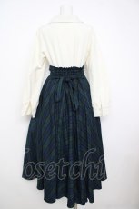 画像2: Favorite / 英国チェックのお嬢様上品ワンピース M グリーン Y-26-07-11-122-LO-OP-SZ-ZS (2)