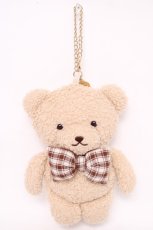 画像1: Maison de FLEUR / リボンベアパスケース  ベージュ Y-26-07-11-025-LO-ZA-SZ-ZT0727Y (1)