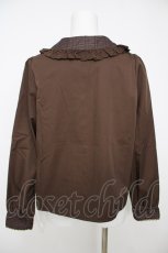 画像2: Chalmiere / チョコレート柄衿ブラウス M 茶 Y-26-07-13-048-AX-BL-SZ-ZY (2)