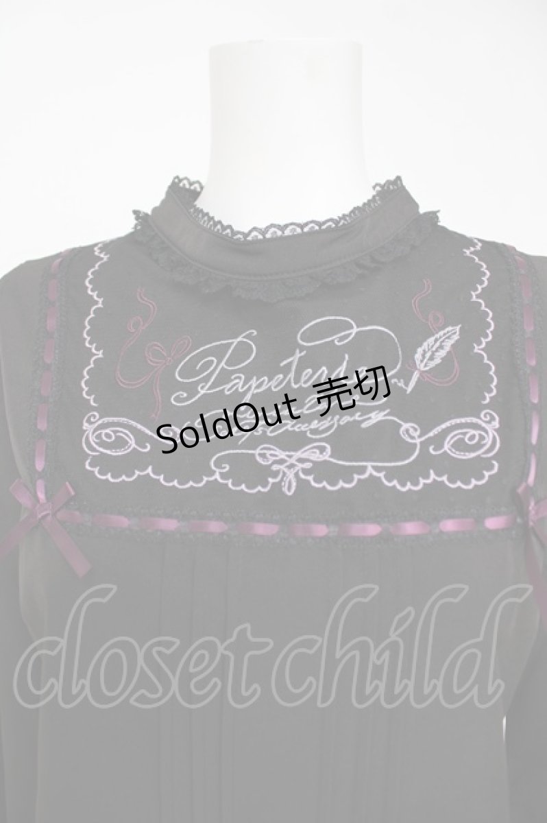 画像3: axes femme POETIQUE / パペトゥリーロゴ刺繍ブラウス M 黒 Y-26-07-13-049-AX-BL-SZ-ZY (3)