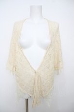 画像1: axes femme / レース重ねケープトッパーカーディガン M 生成り Y-26-07-13-057-AX-TO-SZ-ZY (1)