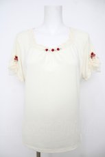 画像1: axes femme / 巻き薔薇半袖カットソー M 生成り Y-26-07-13-059-AX-TO-SZ-ZY (1)