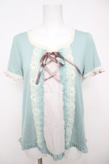 画像1: axes femme / ストライプレースUPプルオーバー M ミント Y-26-07-13-064-AX-TO-SZ-ZY (1)