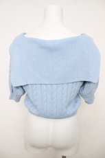画像2: Fickle Bebe / セーラーショートニット F ブルーグレー Y-26-07-13-070-LO-TO-SZ-ZY (2)