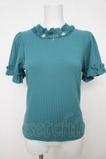 画像1: axes femme / 吸水速乾プチスタンドリブプルオーバー F ブルーグリーン Y-26-07-13-074-AX-TO-SZ-ZY (1)