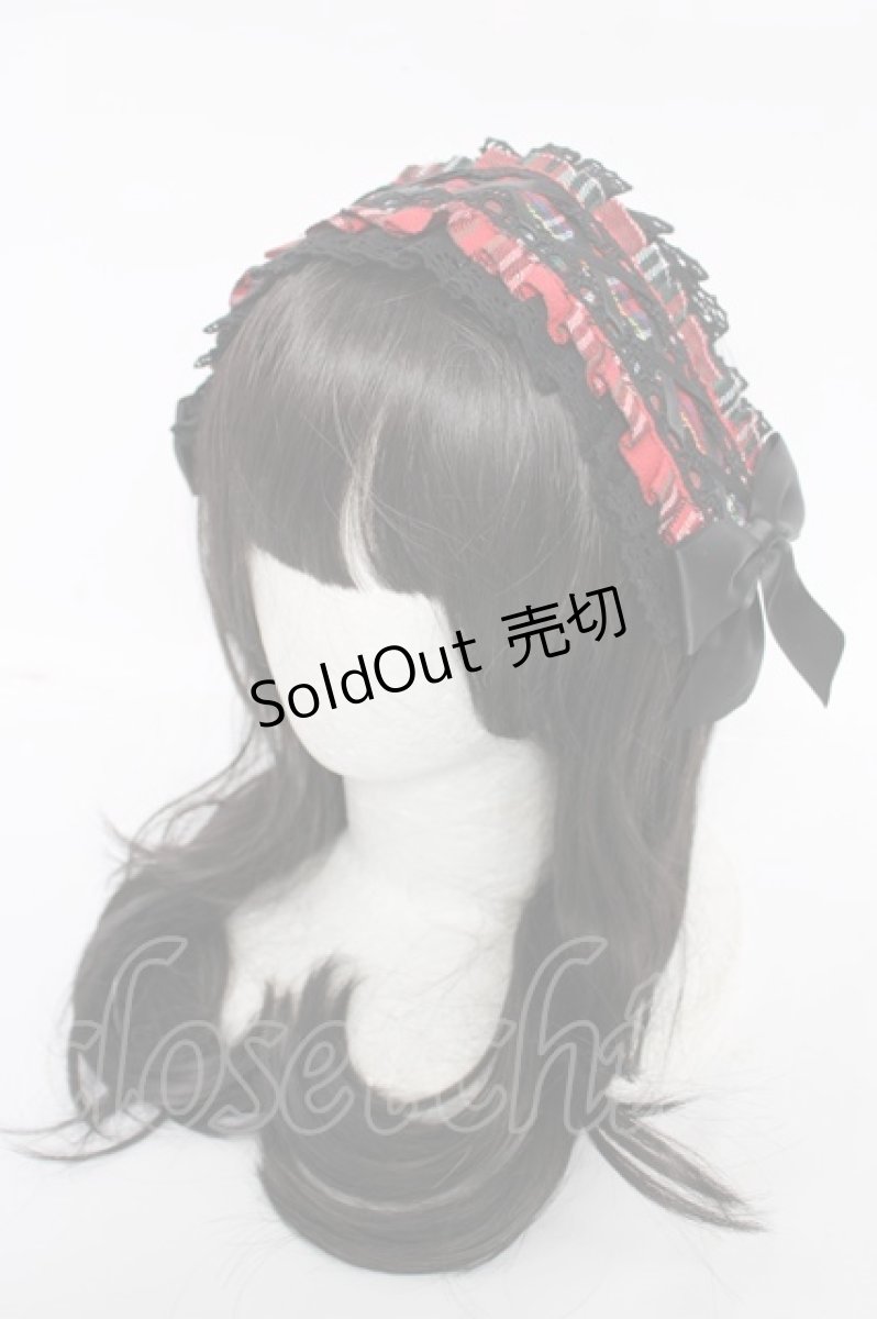 画像1: Jamie エーエヌケー / チェックヘッドドレス  ブラック Y-26-07-13-010-LO-AC-SZ-ZY (1)
