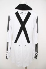 画像2: Ozz conte / メッシュ切り替えハイネックリブトップス  白×黒 Y-26-07-13-083-OO-TO-SZ-ZY (2)