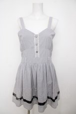 画像1: axes femme POETIQUE / ピンストライプノースリチュニック M 黒 Y-26-07-13-089-AX-TO-SZ-ZY (1)