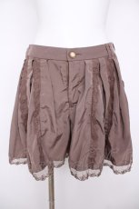 画像1: axes femme / レース使いサテンキュロット M 茶 Y-26-07-13-112-AX-SK-SZ-ZY (1)