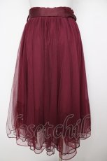 画像2: axes femme POETIQUE / パールデザインチュールスカート M ワイン Y-26-07-13-118-AX-SK-SZ-ZY (2)