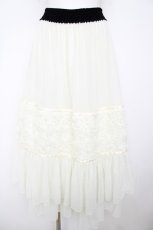 画像1: axes femme / シフォンローズチュールスカート F 生成り Y-26-07-13-124-AX-SK-SZ-ZY (1)