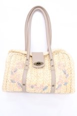 画像1: axes femme / 雑材ハンド刺繍バッグ  ベージュ Y-26-07-13-025-AX-BG-SZ-ZY (1)