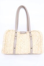 画像2: axes femme / 雑材ハンド刺繍バッグ  ベージュ Y-26-07-13-025-AX-BG-SZ-ZY (2)