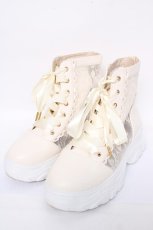 画像1: axes femme / レースハイカットスニーカー L 生成り Y-26-07-13-027-AX-SH-SZ-ZY (1)