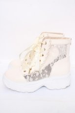 画像2: axes femme / レースハイカットスニーカー L 生成り Y-26-07-13-027-AX-SH-SZ-ZY (2)