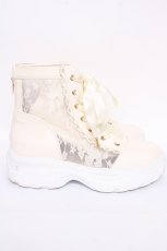 画像4: axes femme / レースハイカットスニーカー L 生成り Y-26-07-13-027-AX-SH-SZ-ZY (4)