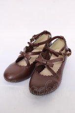 画像1: m petit by misako / リボンスカラップパンプス S 茶 Y-26-07-13-028-LO-SH-SZ-ZY (1)