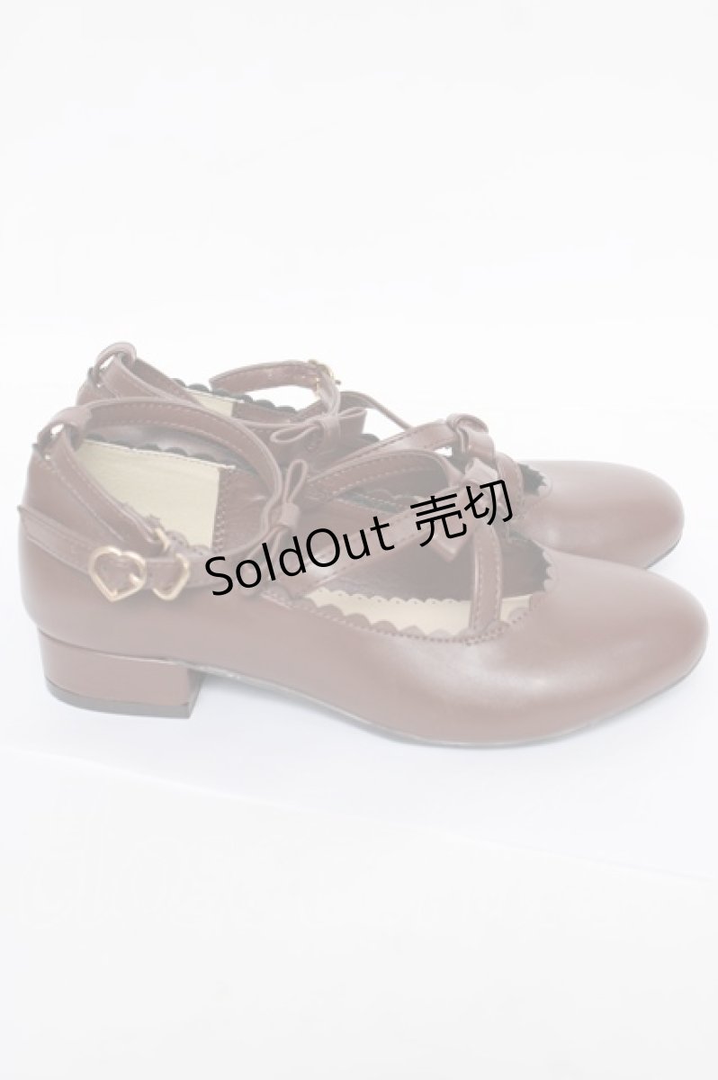 画像4: m petit by misako / リボンスカラップパンプス S 茶 Y-26-07-13-028-LO-SH-SZ-ZY (4)