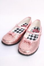 画像1: Shirley Temple / グリッターシューズ 22cm ピンク Y-26-07-15-040-ET-SH-SZ-ZY (1)