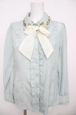 画像1: axes femme / お花刺繍フリルブラウス  ミント Y-26-07-15-054-AX-BL-SZ-ZY (1)