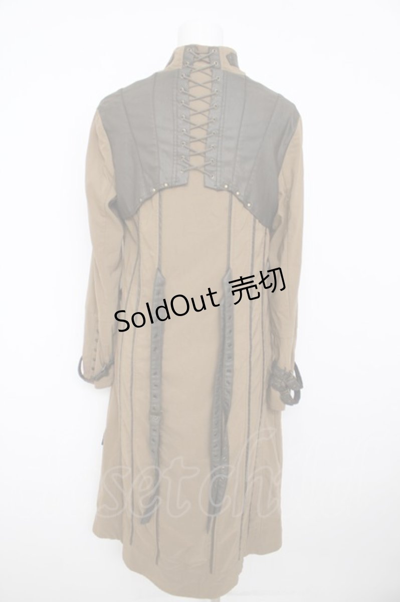 画像2: Ozz Croce / 編み上げ刺繍ロングジャケット  カーキ Y-26-07-15-081-OO-CO-SZ-ZY (2)