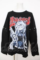 画像1: HIDOLATRAL THEODOL / 3wayイラストラグランTシャツ GRAY BORDER F ブラック Y-26-07-15-106-PU-TO-SZ-ZY (1)