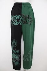 画像2: NieR Clothing / TWO-TONE SWEATPANTS【彼岸花】 F 黒×グリーン Y-26-07-15-142-PU-PA-SZ-ZY (2)