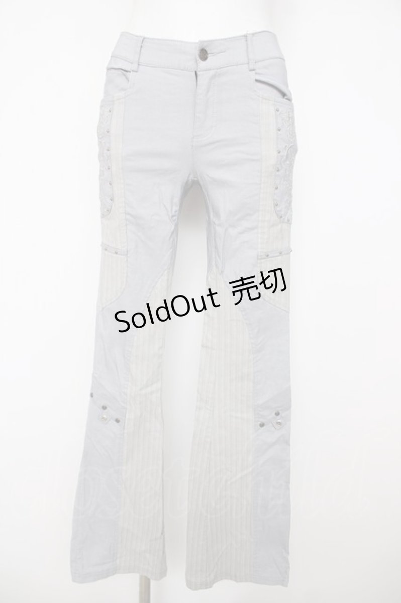 画像1: Ozz Croce / ポケット刺繍フレアパンツ  グレー Y-26-07-15-146-OO-PA-SZ-ZY (1)