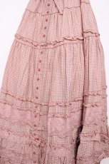 画像3: PINK HOUSE / 綿レース使いアンティークギンガムスカート F ピンク Y-26-07-15-160-LO-SK-SZ-ZY (3)