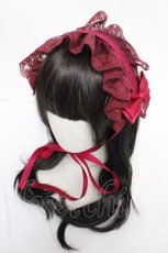 画像1: ATELIER PIERROT / レースリボンヘッドドレス  ワイン Y-26-07-15-021-EL-AC-SZ-ZY (1)