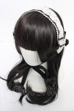画像1: Innocent World / ケミカルレースヘッドドレス  ブラック×ホワイト Y-26-07-15-022-IW-AC-SZ-ZY (1)