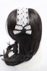 画像2: Innocent World / ケミカルレースヘッドドレス  ブラック×ホワイト Y-26-07-15-022-IW-AC-SZ-ZY (2)