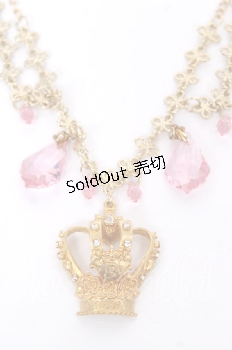 画像1: BABY,THE STARS SHINE BRIGHT / 王冠とクリスタルネックレス  ゴールド Y-26-07-15-003-BA-AC-SZ-ZY (1)