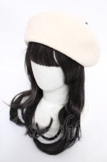 画像2: axes femme / リボン付きモールニットベレー  生成り Y-26-07-15-026-AX-AC-SZ-ZY (2)