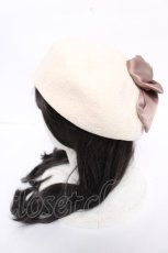 画像3: axes femme / リボン付きモールニットベレー  生成り Y-26-07-15-026-AX-AC-SZ-ZY (3)