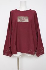 画像1: axes femme / アソートロゴドルマンTシャツ F ワイン Y-26-07-16-034-AX-TS-SZ-ZY (1)