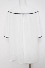 画像2: axes femme / パイピング半袖ブラウス  白 Y-26-07-16-004-AX-BL-SZ-ZY (2)