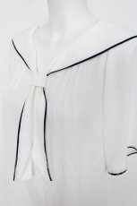 画像3: axes femme / パイピング半袖ブラウス  白 Y-26-07-16-004-AX-BL-SZ-ZY (3)