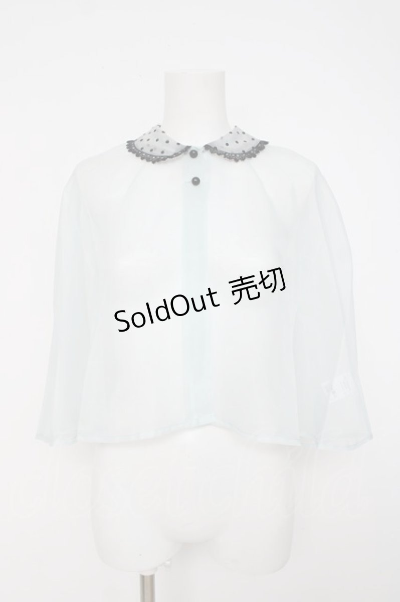 画像1: MILK / フロスティ ケープ  サックス×ドット Y-26-07-16-050-ML-TO-SZ-ZY (1)