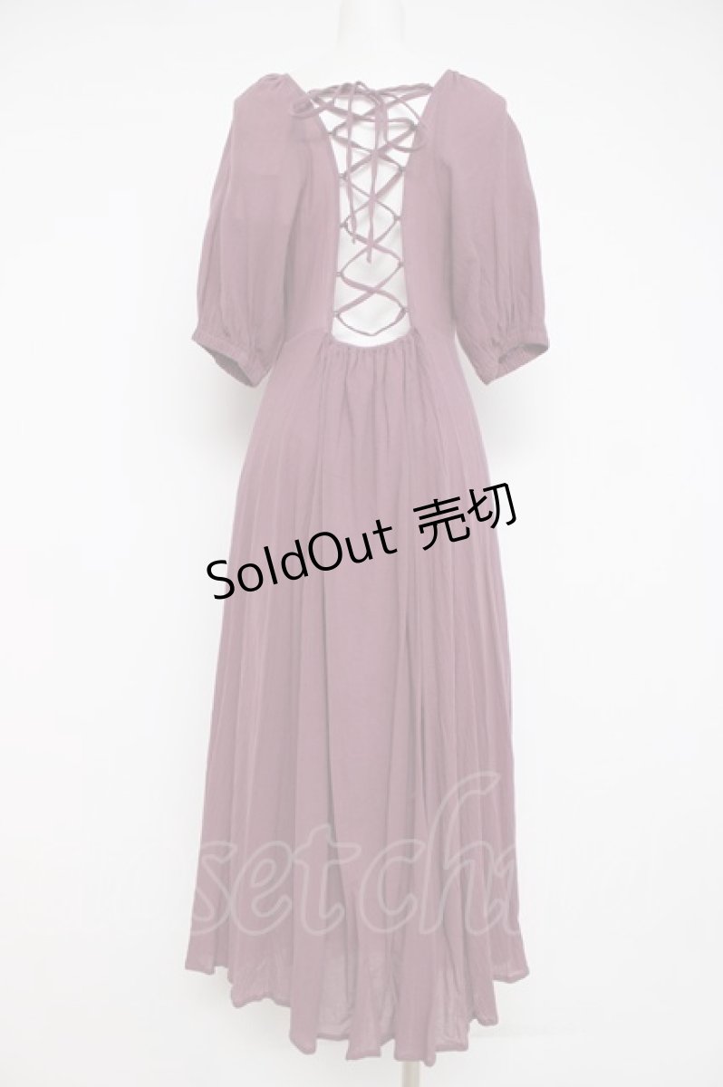 画像2: axes femme POETIQUE / バックレースアップワンピース M パープル Y-26-07-16-057-AX-OP-SZ-ZT764 (2)