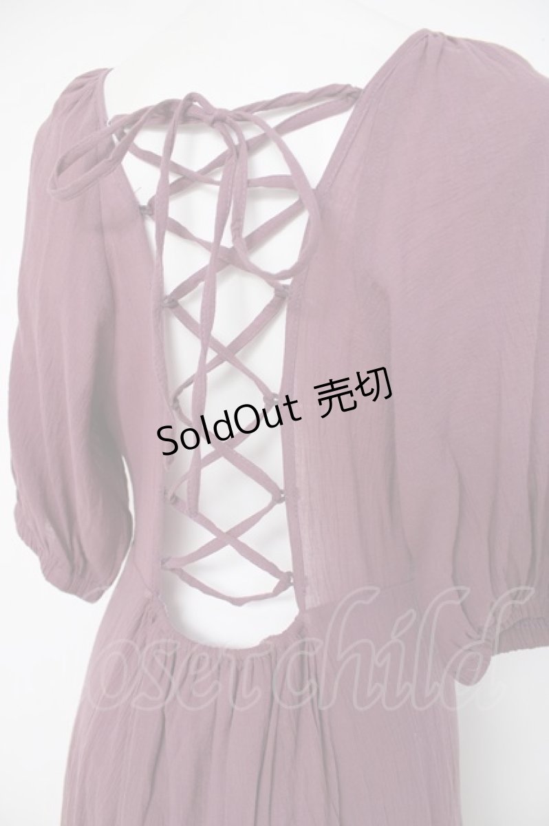 画像3: axes femme POETIQUE / バックレースアップワンピース M パープル Y-26-07-16-057-AX-OP-SZ-ZT764 (3)