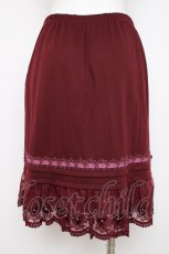 画像2: axes femme / 起毛レースペチスカート M ワイン Y-26-07-16-088-AX-SK-SZ-ZY (2)