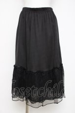 画像1: axes femme / 繊細レースミディ丈ペチスカート M 黒 Y-26-07-16-100-AX-SK-SZ-ZY (1)