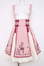 画像1: Amavel / 桜吹雪刺繍入りミドル丈ジャンパースカート  ピンク Y-26-07-16-113-CA-OP-SZ-ZY (1)