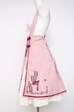 画像2: Amavel / 桜吹雪刺繍入りミドル丈ジャンパースカート  ピンク Y-26-07-16-113-CA-OP-SZ-ZY (2)