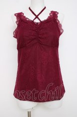 画像1: axes femme / 3WAY総レースタンクトップ F ワイン Y-26-07-16-013-AX-TO-SZ-ZY (1)