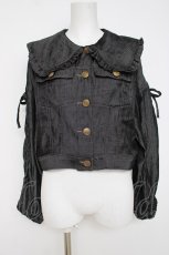 画像1: axes femme POETIQUE / ビッグ襟ショートブルゾン  黒 Y-26-07-16-002-AX-JA-SZ-ZY (1)
