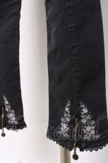 画像3: axes femme / レター刺繍デニムパギンス L 黒 Y-26-07-16-131-AX-PA-SZ-ZY (3)