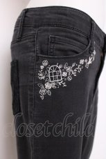 画像4: axes femme / レター刺繍デニムパギンス L 黒 Y-26-07-16-131-AX-PA-SZ-ZY (4)